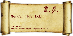 Merő Jákob névjegykártya